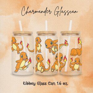 Pokemon Charmander 16oz Frosted Glass